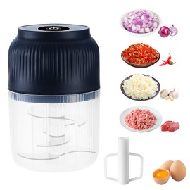 Casbomy Electric Garlic Chopper, Mini Portable Wireless Veggie Chopper with 6 Sharp Blades, Garlic Mincer for Home Kitchen Gadget