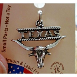 Wholesale Charms Sterling Silver 21x18mm Austin Says Texas with Longhorn Charm