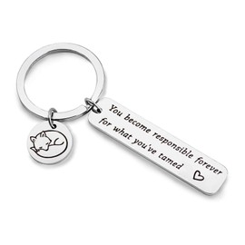 WUSUANED Book Inspired And Fox Keychain Jewelry You Become Responsible Forever For What You've Tame Book Fans Gift For Lovers