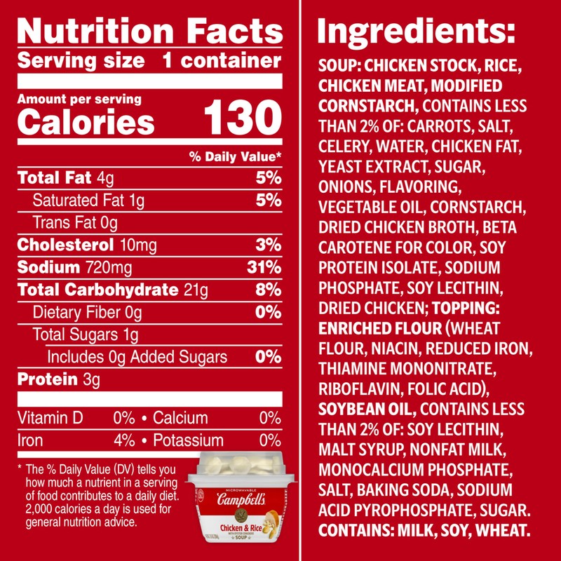 Campbell's Chicken and Rice Soup with Oyster Crackers, 7.35 Ounce