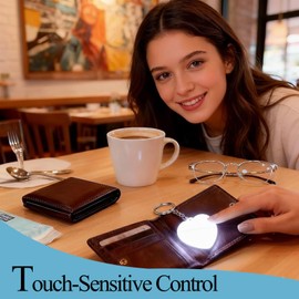 Purse Light with Auto Sensor, Touch Control, Rechargeable Heart Shaped Handbag Light for Inside Purse, Perfect Valentine Gifts for Women (White 1pc)