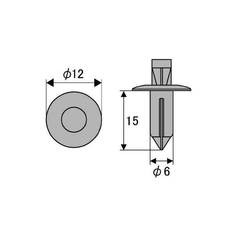 STRAIGHT 90269-06001 44-006 Yamaha Series 6mm Push Rivet