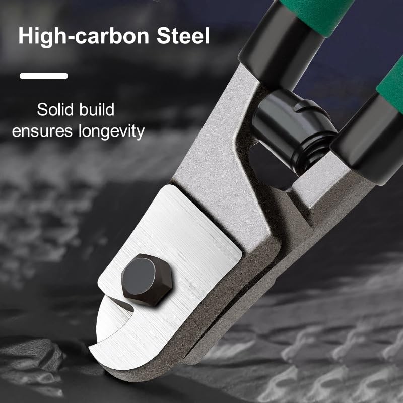 Professional Steel Wire Cutters, Heavy Duty, Black and Green Handle