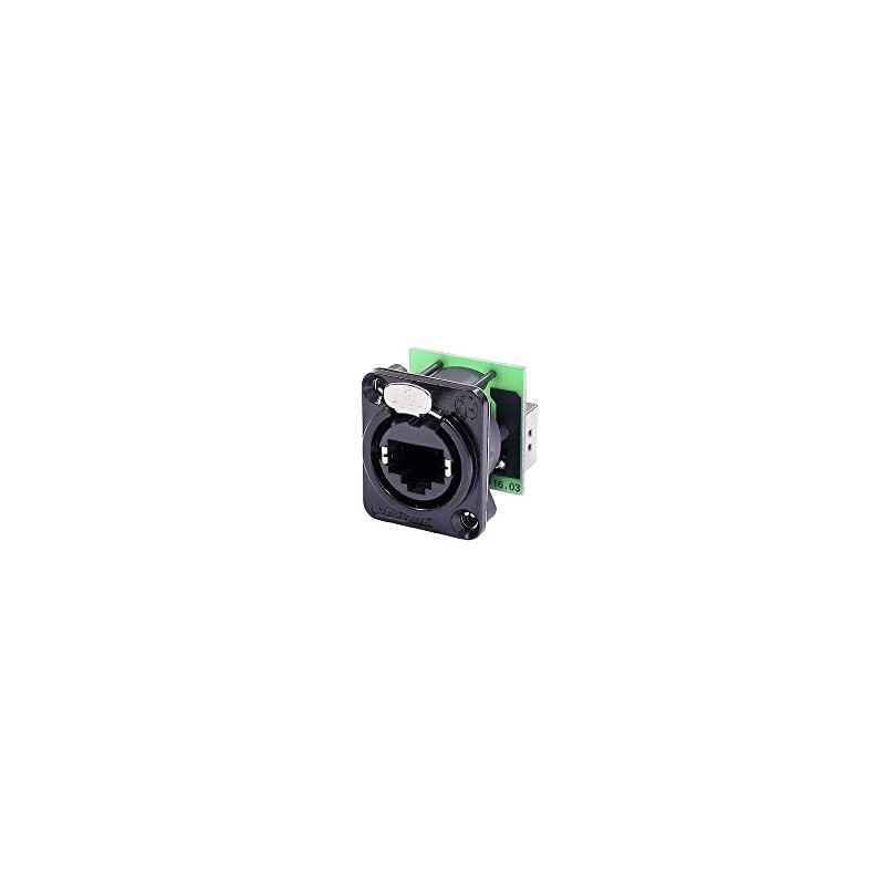 Neutrik NE8FDP-B RJ45 Build-In Connector Frame Chrome-Plated D-Housing Black