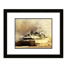 M1A1 Abrams Tank United States Army 18"x22" Matted and Framed Photo (Finished Size)