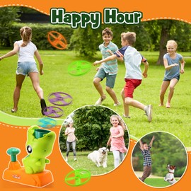 Hapikids Dinosaur Flying Disc Launcher Toy, Toys for 3-8 Year old Girls Boys Outdoor Toys Boys Toys Age 3 4 5 6 7 8 Birthday Gifts for 3-10 Year Old Boy Girls Dinosaur Toys Garden Toy Flying Disc