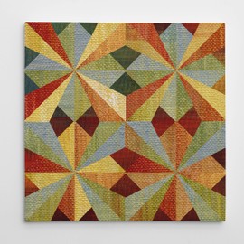 Kaleidoscope Quilt I Gallery Wrapped Canvas Wall Art Wall Décor for Home, Office, Bedroom, Living Room, 32X32