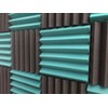 2x12x12 (12 Pack) TEAL/CHARCOAL Acoustic Wedge Panels Soundproofing Studio Foam