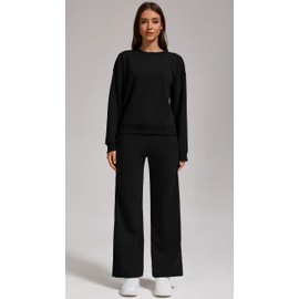 YETOWA Women’s 2-Piece Oversized Sweatshirt and Jogger Sweatpants Tracksuit Set - Cozy Fall/Winter Casual Outfit with Pockets