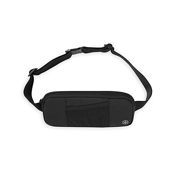 Gaiam Running Pack Accessories Storage Belt Bag for Women and Men - Adjustable Belt with Soft-Touch Fabric Pouch - Lightweight Run Belt for Exercise & Fitness, Leisure and Travel