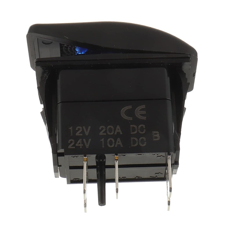 HUAREW 12V 20A Rocker Switch Panel Blue LED Light, Waterproof