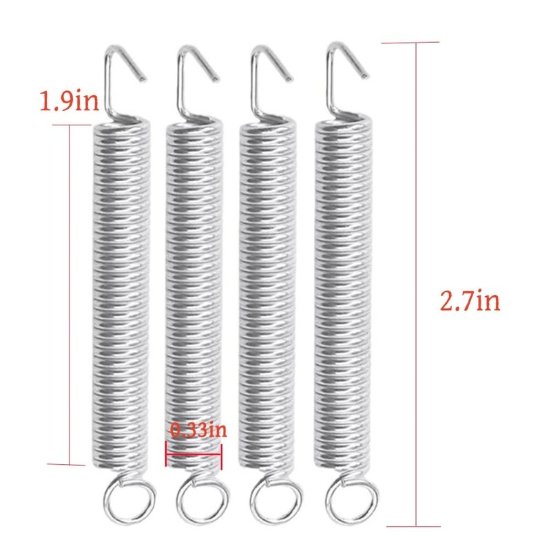 Electric Guitar Tremolo Springs, 4-Pack Replacement Bridge Parts, Silver