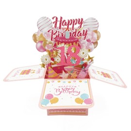 Asmallgf Happy 18th Birthday Popup Card for Him Her, Cool Gifts for 18 Years Old Teen Girls Women, Sweet 18 Birthday Decorations for Daughter Niece Sister