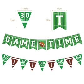 Game Time Football Banner NO DIY,Football Party Decorations Banner & Garland Bunting,Football Themed Birthday Decor.