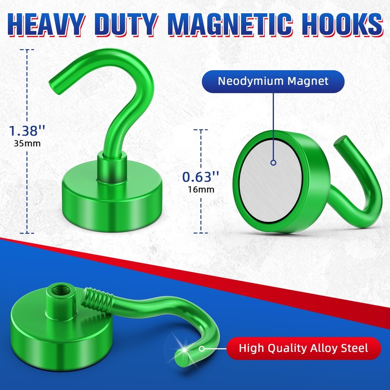 Niuknow Magnetic Hooks, 8 Pack Strong Magnetic Hooks Cruise for