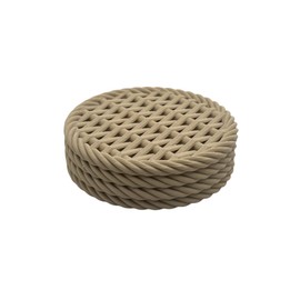 Decorative Woven Drink Coasters, Set of 4, Wicker Design, Beige