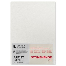 Legion Artist Panel, 1/8" Composite Brushed Aluminum with Stonehenge Oil 100% Cotton White 320gsm Paper, 5 x 7 inches for Oil Media