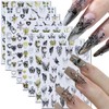 8 Sheets Butterfly Metal Nail Stickers 3D Butterfly Bronzing Self-Adhesive