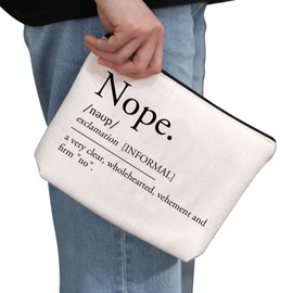 PYOUL Introvert Friend Gift Nope Definition Makeup Bag The Word Nope Cosmetic Bag Annoyed Gift Funny Grumpy Sarcastic Gift (Nope Definition Bag)