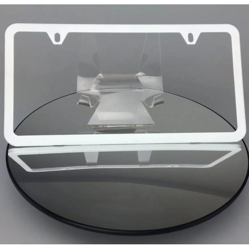 MotorVehicleParts Powder Coated Flat White Slim 2 Hole Stainless Steel