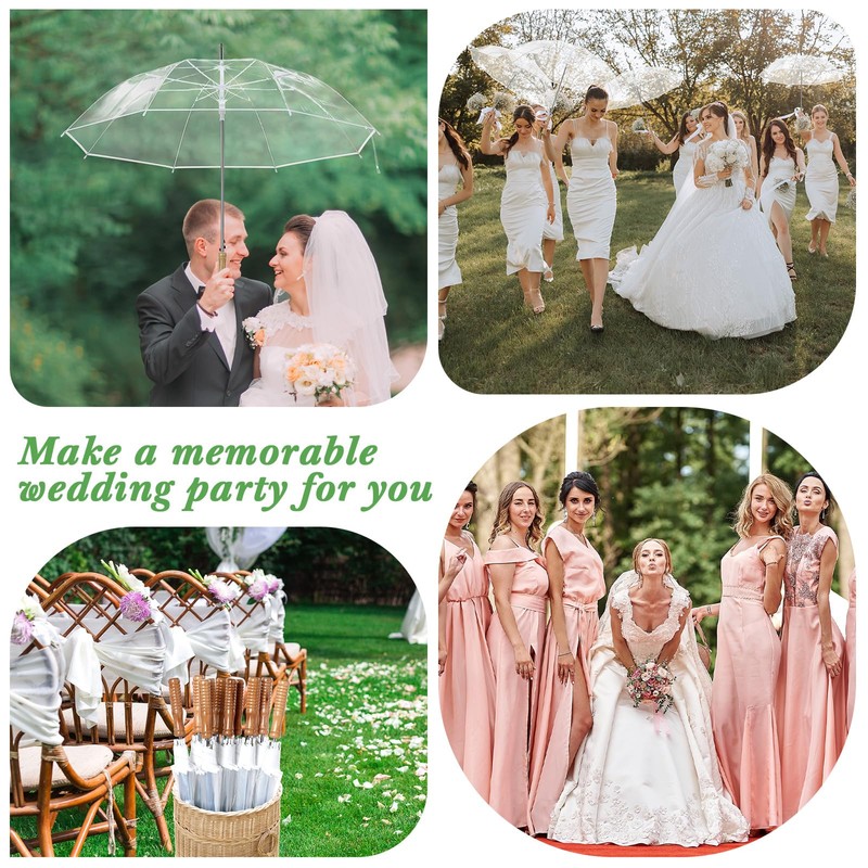 Cosblank 12 Pcs Wedding Umbrellas Bulk, 41 Inch Wedding Stick