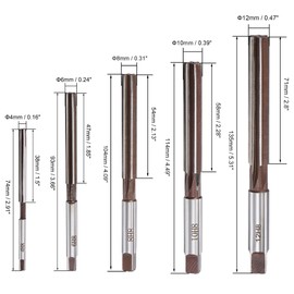 sourcing map Hand Reamers Set 4mm 6mm 8mm 10mm 12mm H8 Accuracy Alloy Tool Steel 6 Flutes Straight Shank Milling Cutter Tool 5pcs
