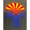 Avery Dennison Punisher Skull Arizona Flag Distressed Punisher Skull Sticker