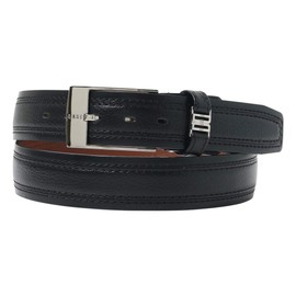 Ducks DB26180 Men's Genuine Leather Belt, Pin Type, Made in Japan, [01] Black