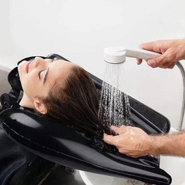 Air Foldable Hair Washer for Patients, Elderly, Pregnant Women, Hair Washing Supplies W2 Washer (color random)