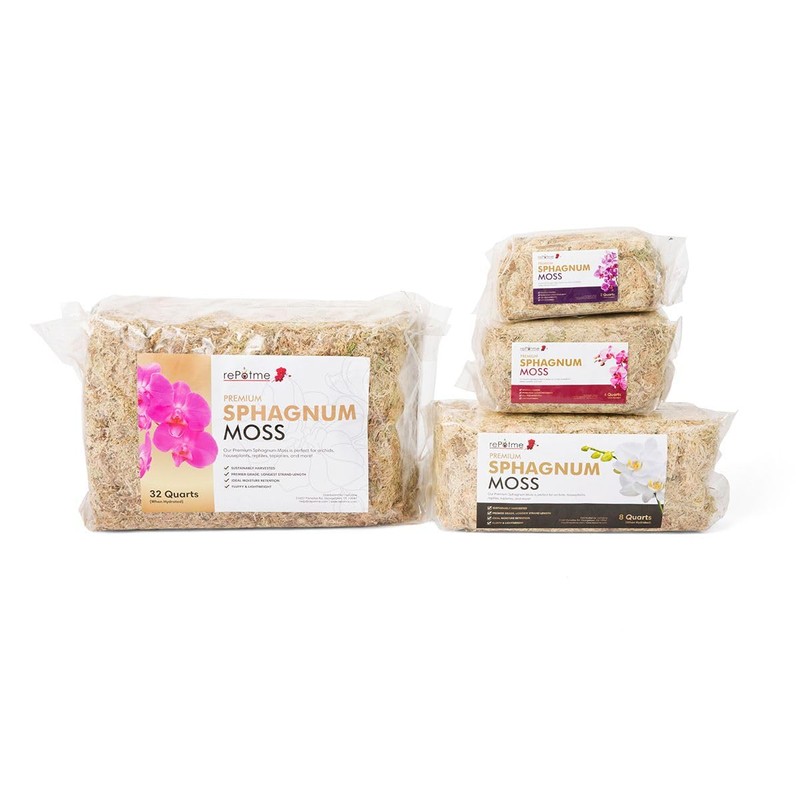 rePotme Premium Organic Sphagnum Moss, Orchid Moss - 4 Quarts