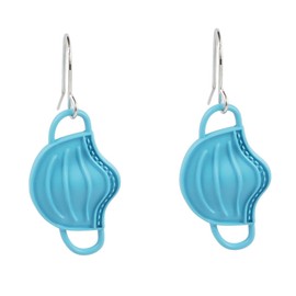 Healeved 1 Pair Creative Blue Mask Shaped Earrings Fashion Ear Drops for Women Unique Dangle Ear Pendants for Parties Weddings Everyday Wear Durable and Elegant Design