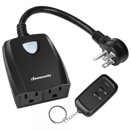 DEWENWILS Outdoor Wireless Remote Control Outlet Switch Plug In Weatherproof
