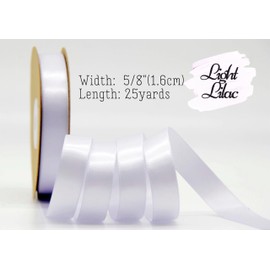 LASOIE Satin Ribbon for Flower Bouquet Gift Wrapping for Crafts Bows for Girls Hair Presents Bookmarks Birthday Party Decorations Wedding Invitations Decorative for Craft Light Lilac 16mm 5/8 Inches