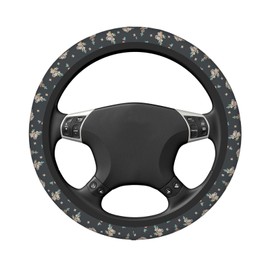 Koala Flower - Funda para volante de animales para mujeres, hombres y niñas, accesorios de coche, antideslizante, de neopreno, para volante de automóvil, universal, 15 pulgadas