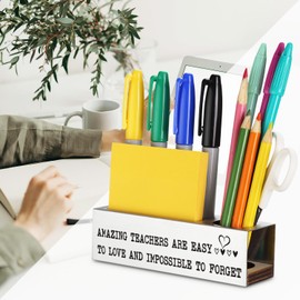 Thank you Sign for Teacher Mentor, End of Year Retirement Appreciation Gift for Teacher Principal, Amazing Teachers Week Inspirational gift for Educators Office Desk Pencil Holders-LBZ04
