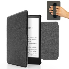 MyGadget Case for Tolino Shine 4 | Kobo Clara 2E [2022] with Wrist Strap & Auto Sleep | Wake Function - Flip Case in Light Grey 4252010269816