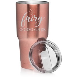 30 oz Tumbler Stainless Steel Vacuum Insulated Travel Mug Cup Fairy Godmother (Rose Gold)