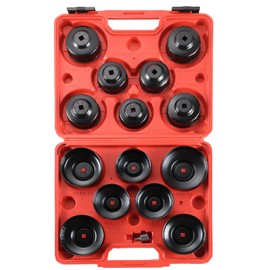 Acymner 15PCS Oil Filter Cap Wrench Tool | Universal Oil Filter Socket Wrench Set 3/8 inch Drive