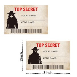 Secret Agent Name Tags Top Secret Agent ID Badge Stickers - Spy Themed Party Favors, Detective Party Supplies, Secret Mission Decorations, 240 Count