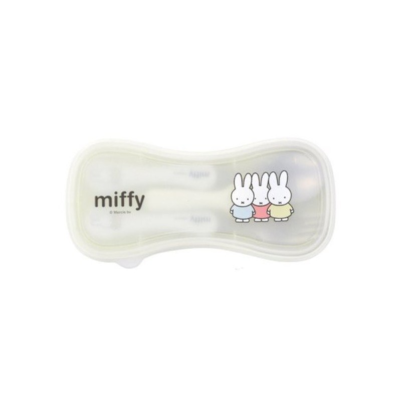 (KitchenU) Miffy Character Spoon and Fork Case Set for Toddlers