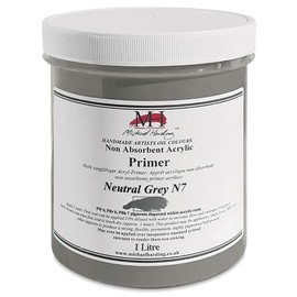 Michael Harding, Non-Absorbent Acrylic Primer, Neutral Grey 7, 1 Liter, NAAPNG1