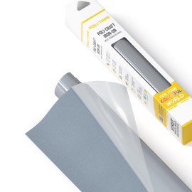 POLI-TAPE TUBITHERM® FLOCK Transfer Film with Velvety Surface for Textiles - Flock Film for Iron-on, Plotter Film for DIY Shirts, Grey, 30.5 cm x 61 cm