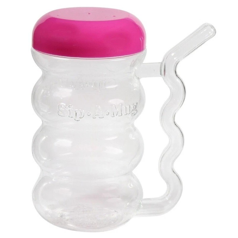 Arrow Plastic SET OF 6 Plastic Sip-A-MUG with Built-In straw,