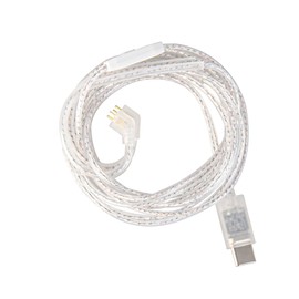 H HIFIHEAR CCZ C03 IEM Cable, Replacement USB C Type-C Earphone Cable, Upgraded in Ear Monitor Wire with Microphone, 1.2m 4N Silver-Plated OFC Dual Parallel Headphone Wire (Silver, TFZ Type-C)