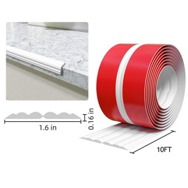 Elvone Wall Corner Protector & Edge Guard，Peel and Stick Wall Trim Moulding Inside & Outside Corner Molding Trim Caulk Strip, Self Adhesive Trim for Wall Edge,Ceiling,Countertop, 1.6” W x10’ L