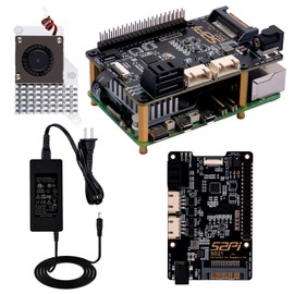 GeeekPi S021 SATA 3.0x2 for Raspberry Pi 5, with Active Cooler and 12V 6A Power Supply
