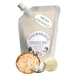 304CandleCo Large Squeeze Soy Wax Melt - 50 SCENTS! - Highly Fragrant & Hand-Crafted - Easy Mix & Match - American Made - Perfect for Wax Warmers (3oz, Aruba Coconut)