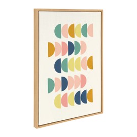 Kate and Laurel Sylvie Simple Shapes in Soft Colors Framed Canvas Wall Art by Apricot + Birch, 28 x 38, Natural, Oversized Modern Abstract Wall Art, Home Décor