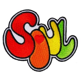 Soul Music Embroidered Iron On Patch Heart Love Peace Rock Emoticon Emotion Logo Sign Symbol Jacket Jean Uniform Costume Backpack bag Funny DIY Happy Peace Smile