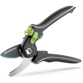 Pruning Shears for Gardening - 8.5" SK5 Garden Shears Cuts 10000+ Times Staying Sharp - Garden Scissors with One-handed Unlocking & Adjustable Handle- Garden Clippers Gardening Tools for Men Women